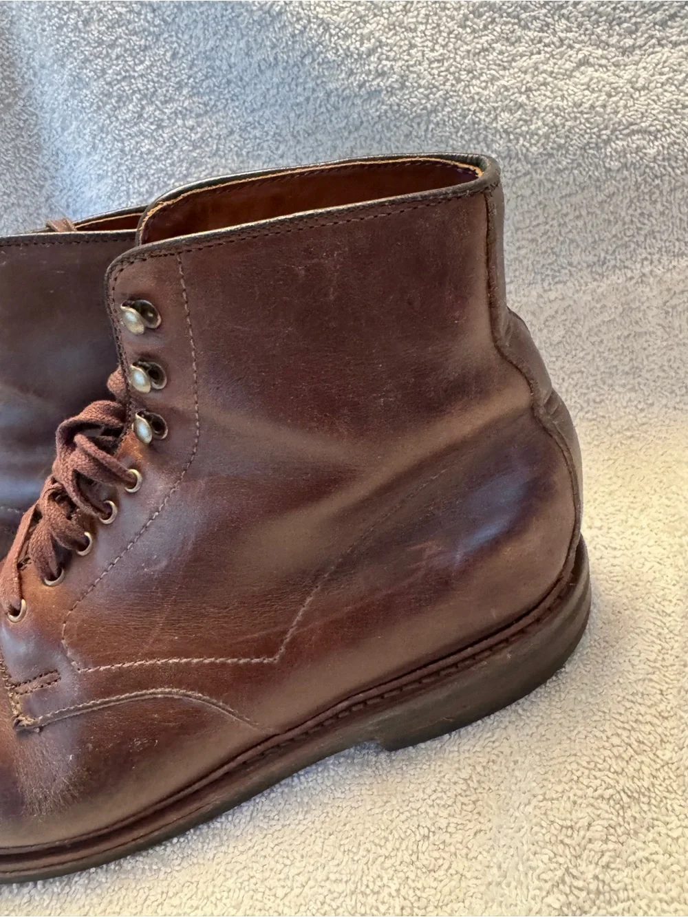 Men's Allen Edmonds Brown Leather Lace-Up Boots